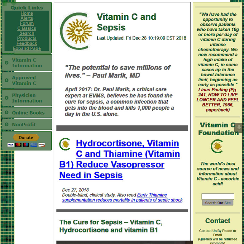 Vitamin C Cures Sepsis