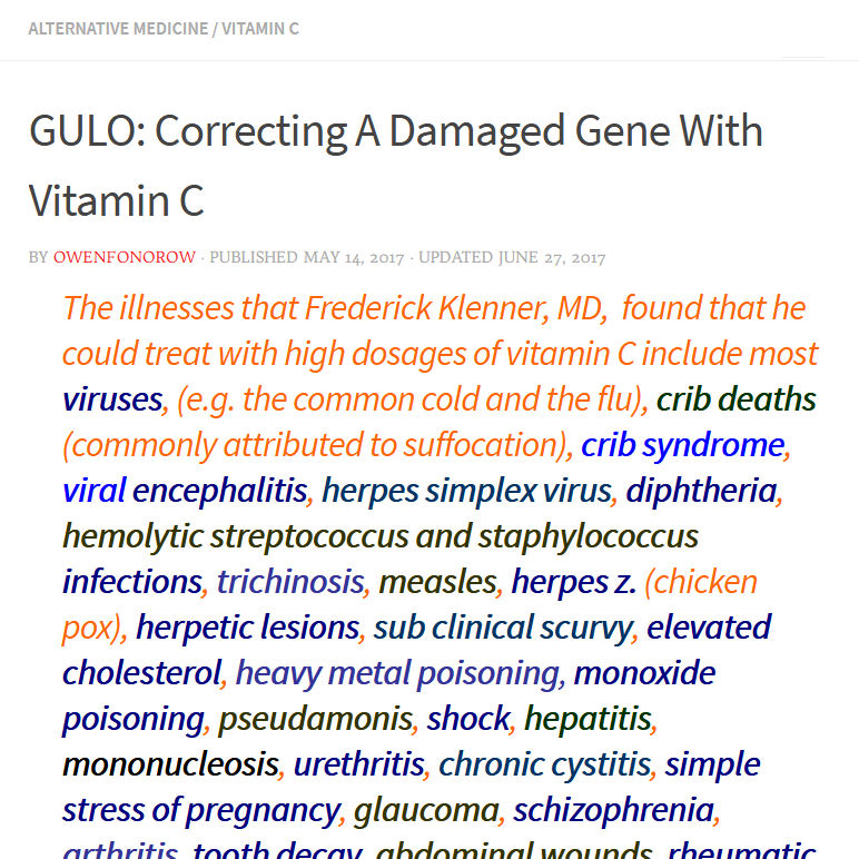 GULO: Correcting a Damaged Gene with Vitamin C