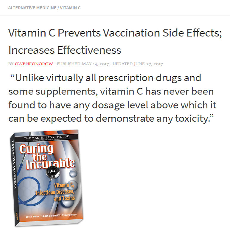 Vitamin C Prevents Vaccination Side Effects; Increases Effectiveness